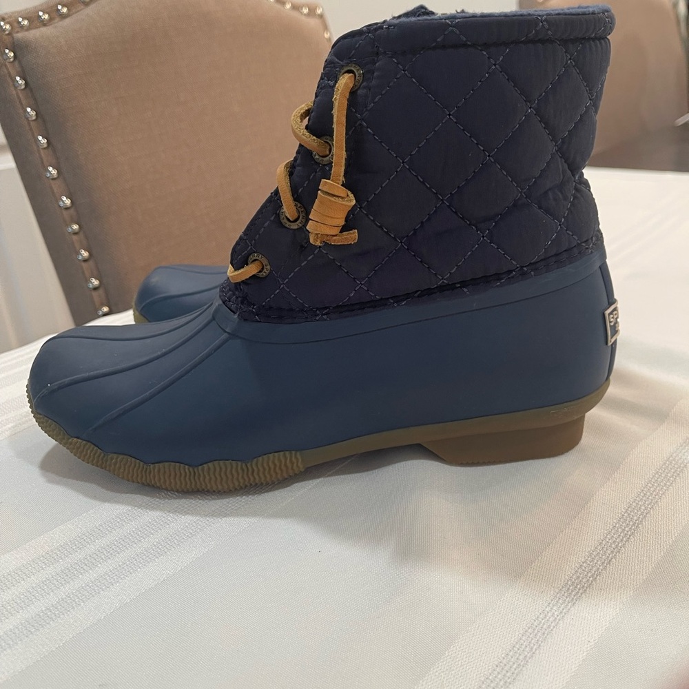 Sperry Blue and Brown Rain & Snow Boots with Waterproof Design NWOB